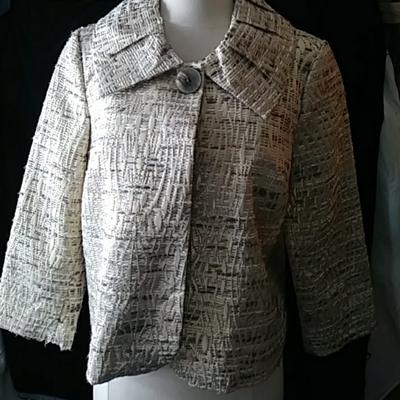 Mainbocker lined gold textured jacket-sz 8 - Picture 1 of 6